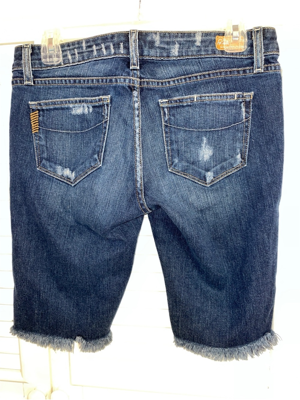 SALE! Paige Premium Denim Distressed Bermuda Shorts Raw Hem Size 28 - Picture 5 of 7